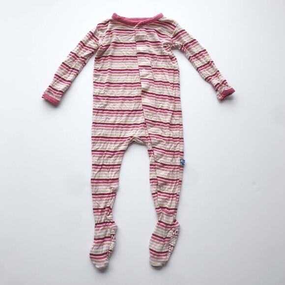 Kickee Pants Girl Forest Strip Footie - Picture 2 of 8
